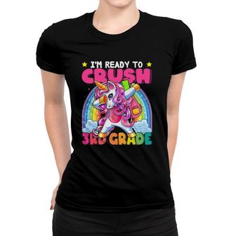 Crush 3Rd Grade Dabbing Unicorn Back To School Girls Gift Women T-shirt | Mazezy