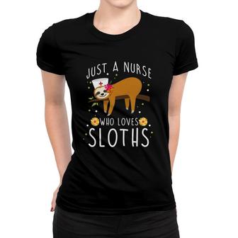 Cute Animal Sloth Lover Women Girls Medical Nurse Women T-shirt | Mazezy