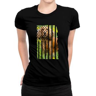 Cute Cocker Spaniel Dog Picture Puppy American Us Flag Gift Women T-shirt | Mazezy