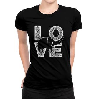 Cute Distressed I Love Elephant Idea For Animal Lovers Women T-shirt | Mazezy
