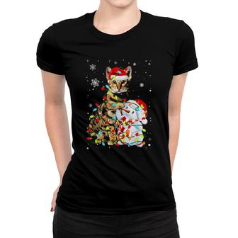 Cute Savannah Santa Hat Christmas Light Xmas Women T-shirt | Mazezy