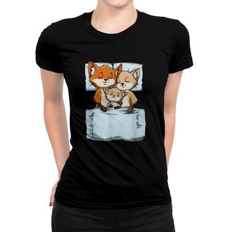 Cute Sleeping Fox Family This Is My Official Napping Women T-shirt | Mazezy