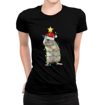 Degu Lighting Xmas Tree Matching Degu Christmas Women T-shirt | Mazezy