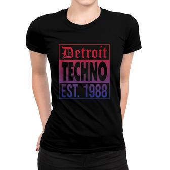 Detroit Techno Established 1988 Edm Rave Women T-shirt | Mazezy