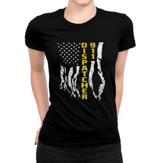 Dispatcher 911 American Flag Gift Women T-shirt | Mazezy
