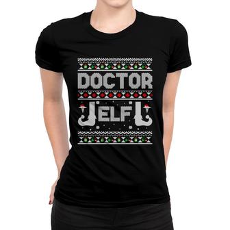 Doctor Elf Christmas Physician Xmas Elf Squad Women T-shirt | Mazezy