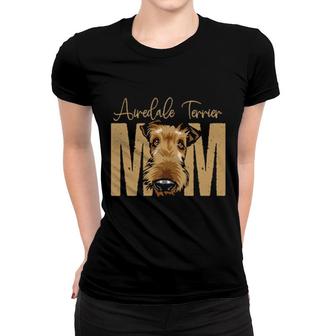 Dog Airedale Terrier Mom Dog Mom Idea For Airedale Terrier Owner Slim Fitessentia Paws Women T-shirt | Mazezy