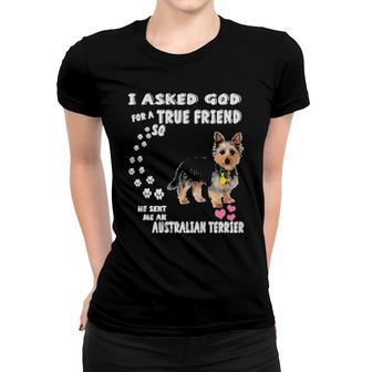 Dog Australian Terrier S Aussie Dog S Australian Terrier 286 Paws Women T-shirt | Mazezy