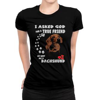 Dog Cute Dachshund Art Doxie Girl S Dachshund Mom 27 Paws Women T-shirt | Mazezy