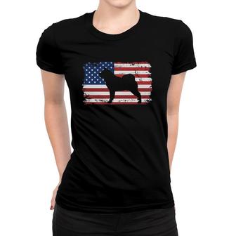 Dogs Akita Dog Us American Flag Women T-shirt | Mazezy