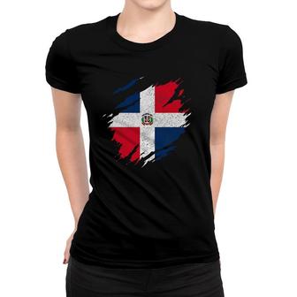 Dominican Republic Flag Dominican Pride Vintage Women T-shirt | Mazezy