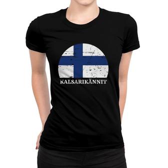 Drinking Finnish Kalsarikännit Funny Finland Drinking Women T-shirt | Mazezy