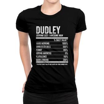 Dudley Nutrition Personalized Name Name Facts Women T-shirt | Mazezy