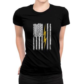 Electrician Flag Us Gift Women T-shirt | Mazezy
