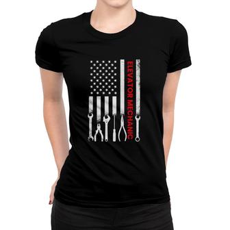 Elevator Mechanic American Flag, Elevator Mechanic Women T-shirt | Mazezy