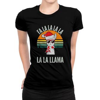 Fa La La Llama Christmas Vintage Retro Women T-shirt | Mazezy
