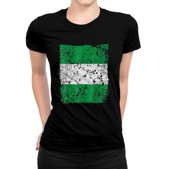 Faded Nigerian Flag, Distressed Flag Of Nigeria Women T-shirt | Mazezy