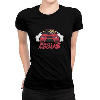 Fart & Furious Dog Driving A Fast Car Lovers Women T-shirt | Mazezy