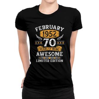 February 1952 70 Year Olds 70Th Birthday Women T-shirt | Mazezy