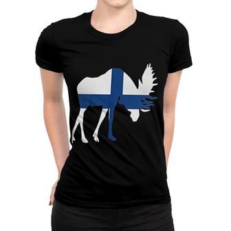 Finland Flag Moose Women T-shirt | Mazezy