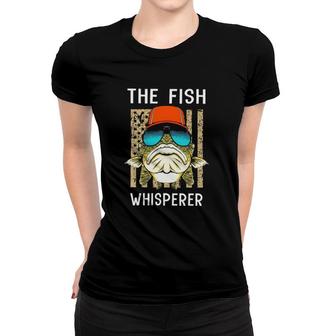 Fishing Fisherman The Fish Whisperer American Flag Women T-shirt | Mazezy