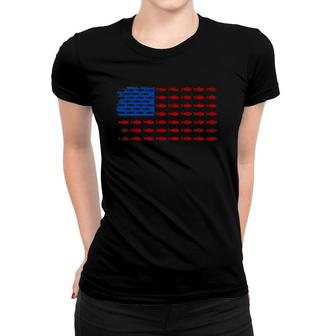 Fishing Usa Flag Gift Women T-shirt | Mazezy