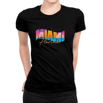 Fl State Summer Vacation Tropical South Beach Miami Florida Women T-shirt | Mazezy