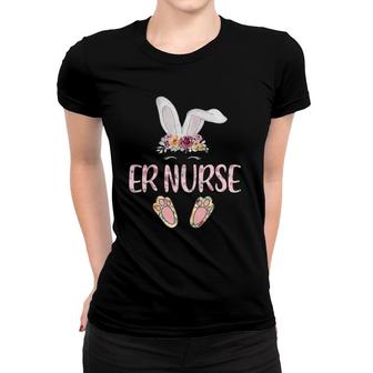 Floral Leopard Er Nurse Bunny Funny Apparel For Easter Women T-shirt | Mazezy
