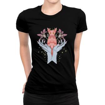 Flowers Occultism Pagan Animal Hamsa Hands Witch Sphynx Cat Women T-shirt | Mazezy