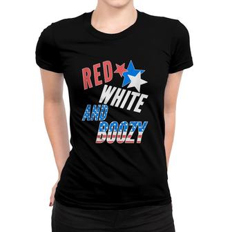 Fourth 4Th Of July Funny Drinking Red White And Boozy Women T-shirt | Mazezy