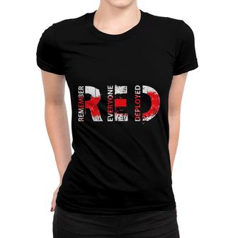Friday Military We Wear Red My Soldier Us American Flag Red Women T-shirt | Mazezy