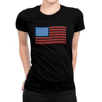 Funny 4Th Of July Beer Pong American Flag Women T-shirt | Mazezy