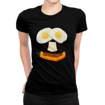 Funny Bacon And Eggs Breakfast Smiles For Low Carb Diet Women T-shirt | Mazezy
