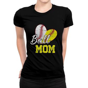Funny Ball Mom Softball Baseball Gifts Women T-shirt | Mazezy