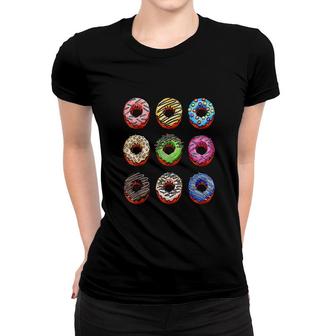 Funny Big Pack Donuts Bakery Tasty And Sweet Dessert Gift Women T-shirt | Mazezy