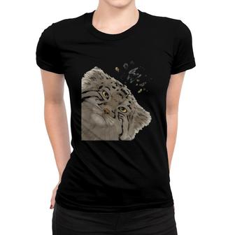 Funny Curious Manul Cat Cat Lover Women T-shirt | Mazezy