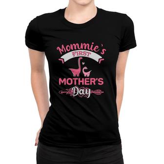 Funny Mommie's First Mother's Day Dinosaur Mom And Baby Women T-shirt | Mazezy