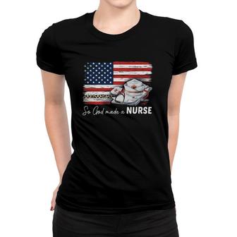 Funny Nurse Usa Flag For Women Girls Love Nursing Day Women T-shirt | Mazezy
