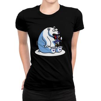 Funny Polar Bear Penguin Ice Cream Women T-shirt | Mazezy