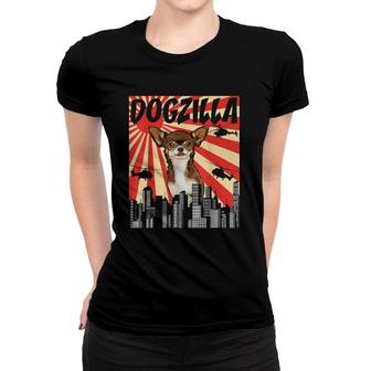 Funny Retro Japanese Dogzilla Brown Chihuahua Women T-shirt | Mazezy