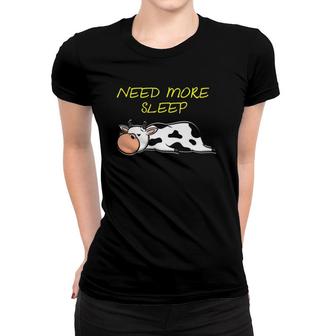 Funny Sleeping Cow Pajama Design For Bedtime Women T-shirt | Mazezy