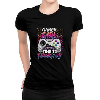 Gamer Girl Time To Level Up Video Game Birthday Gift Girls Level Up Birthday Women T-shirt - Seseable