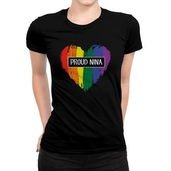 Gay Month Heart Proud Nina Women T-shirt | Mazezy