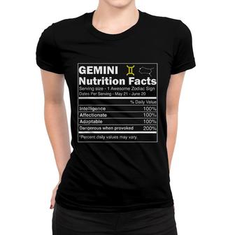 Gemini Nutrition Astrology Zodiac Sign Horoscope Women T-shirt | Mazezy