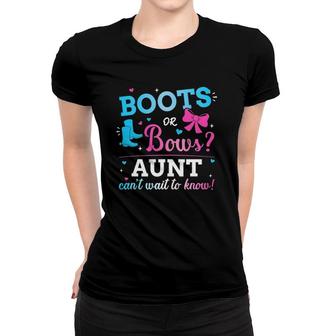 Gender Reveal Boots Or Bows Aunt Matching Baby Party Women T-shirt | Mazezy AU