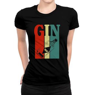 Gin Retro Vintage Gin Bottle Women T-shirt | Mazezy