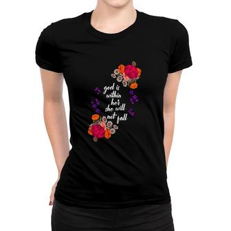 God Is Within Her Biblical Quote Godly Sayings Christian Gift Women T-shirt | Mazezy AU