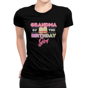 Grandma Of Birthday Girl Donut Lover Theme Grandmother Party Women T-shirt | Mazezy