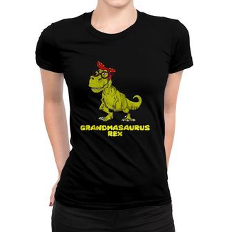 Grandmasaurus For Grandmas Grandmothers Granny Nana Raglan Baseball Tee Women T-shirt | Mazezy