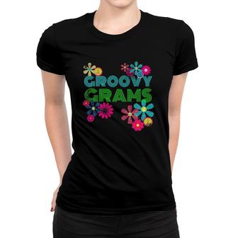 Groovy Grams Grandmother Hippie Flower Women T-shirt | Mazezy